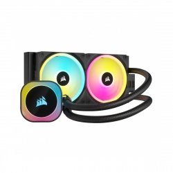 SISTEMA ENFRIAMIENTO LIQUIDO CORSAIR ICUE LINK H100I RGB AIO,240MM,2 FAN,NEGRO