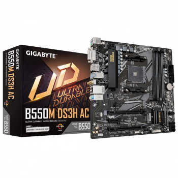 MOTHERBOARD GIGABYTE (B550M DS3H AC R2 1.0) ‎SOCKET AM4,4*DDR4,WIFI,MICRO ATX