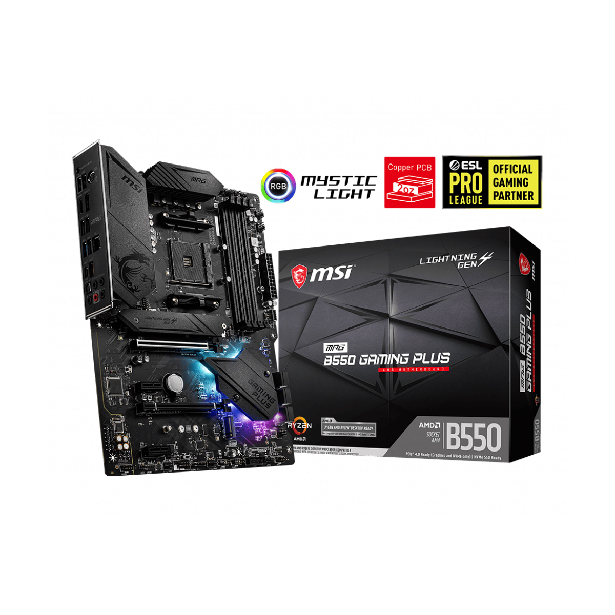 MOTHERBOARD MSI MPG B550 GAMING PLUS SOCKET AM4,PCI-E 4.0,CROSSFIRE, ATX