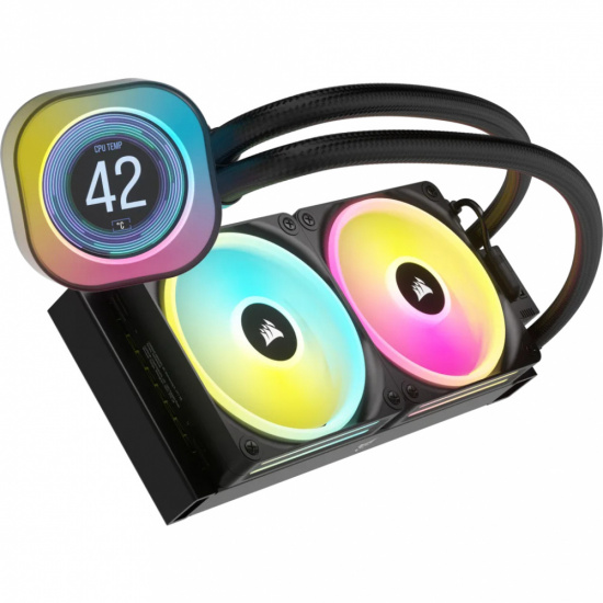 SISTEMA ENFRIAMIENTO LIQUIDO CORSAIR ICUE LINK H100I LCD AIO, 240MM, NEGRO