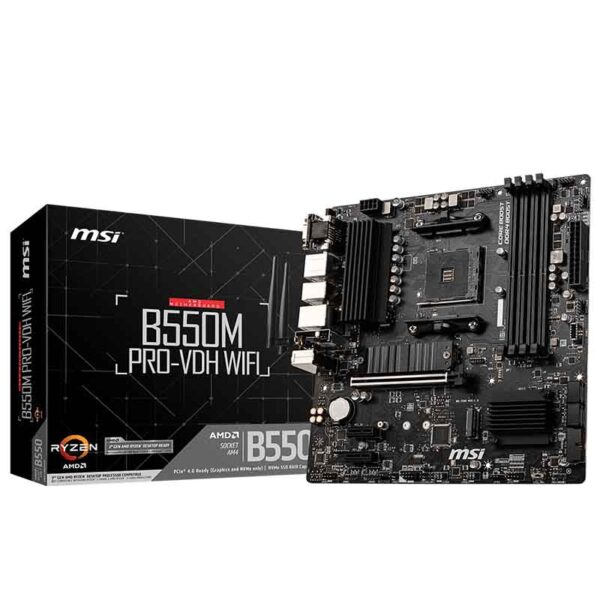 TARJETA MADRE MSI B550M PRO-VDH WIFI, M-ATX, SOCKET AM4, AMD B550, 128GB DDR4