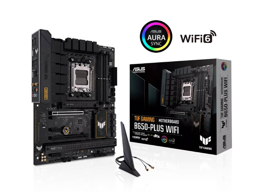 MOTHERBOARD ASUS TUF GAMING B650-PLUS WIFI AM5,4*DDR5,HDMI,DP,PCIE-4.0,WIFI6,ATX
