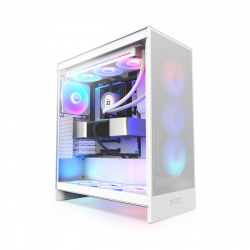 GABINETE NZXT H7 FLOW RGB, MID-TOWER 3 FANS RGB, ATX, BLANCO