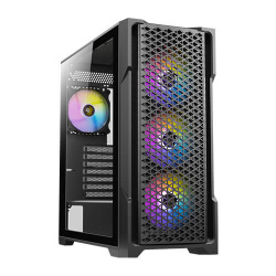 GABINETE ANTEC AX90 MEDIA TORRE, VENTANA LATERAL, 4X VENTILADORES ARGB, NEGRO