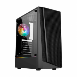 GABINETE GAMING YAGUARET FALCON RGB ATX MICRO ATX, NEGRO CGFALCON