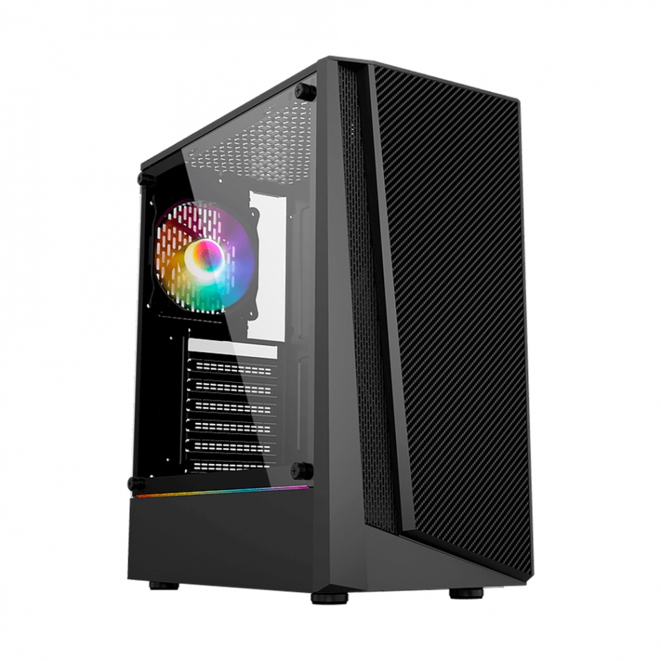 GABINETE GAMING YAGUARET FALCON RGB ATX MICRO ATX, NEGRO CGFALCON